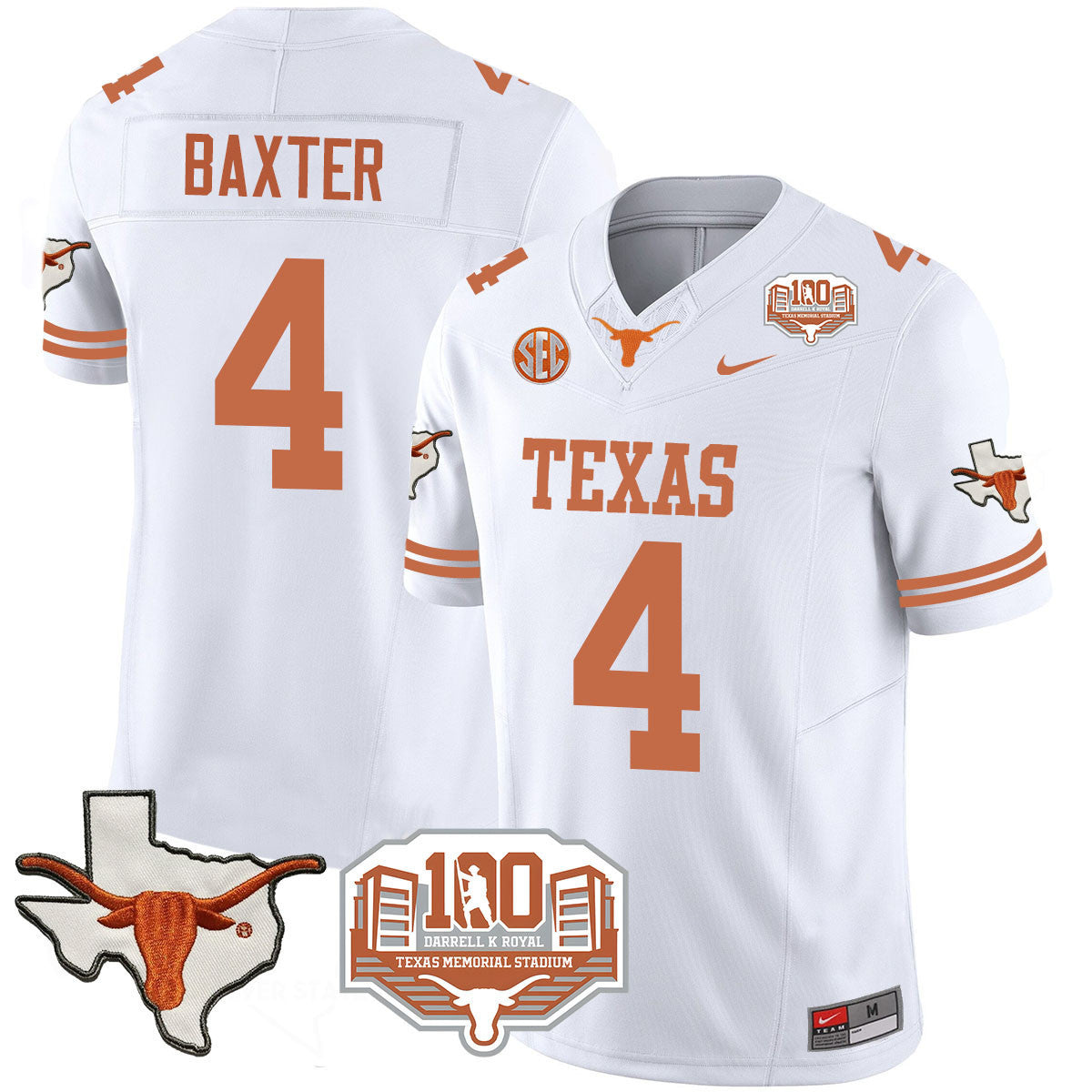 Men Texas Longhorns 2024 Vapor Limited Jersey - 100 years of Darrell K Royal - All Stitched