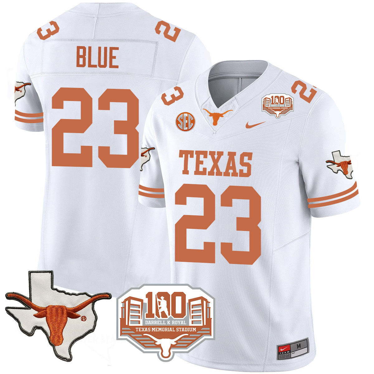 Men Texas Longhorns 2024 Vapor Limited Jersey - 100 years of Darrell K Royal - All Stitched