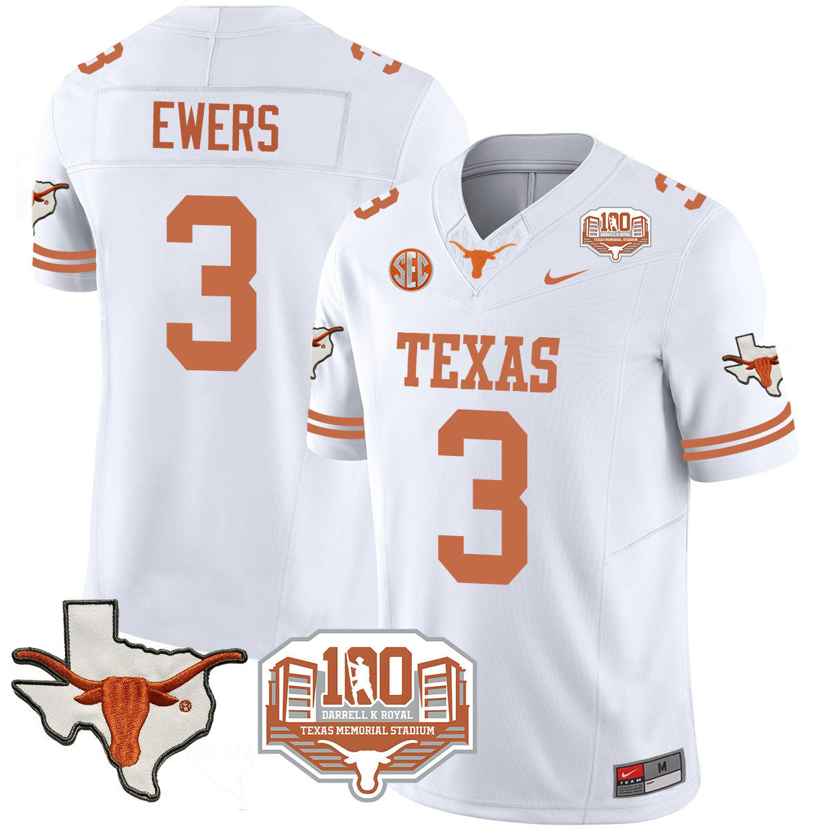 Men Texas Longhorns 2024 Vapor Limited Jersey - 100 years of Darrell K Royal - All Stitched