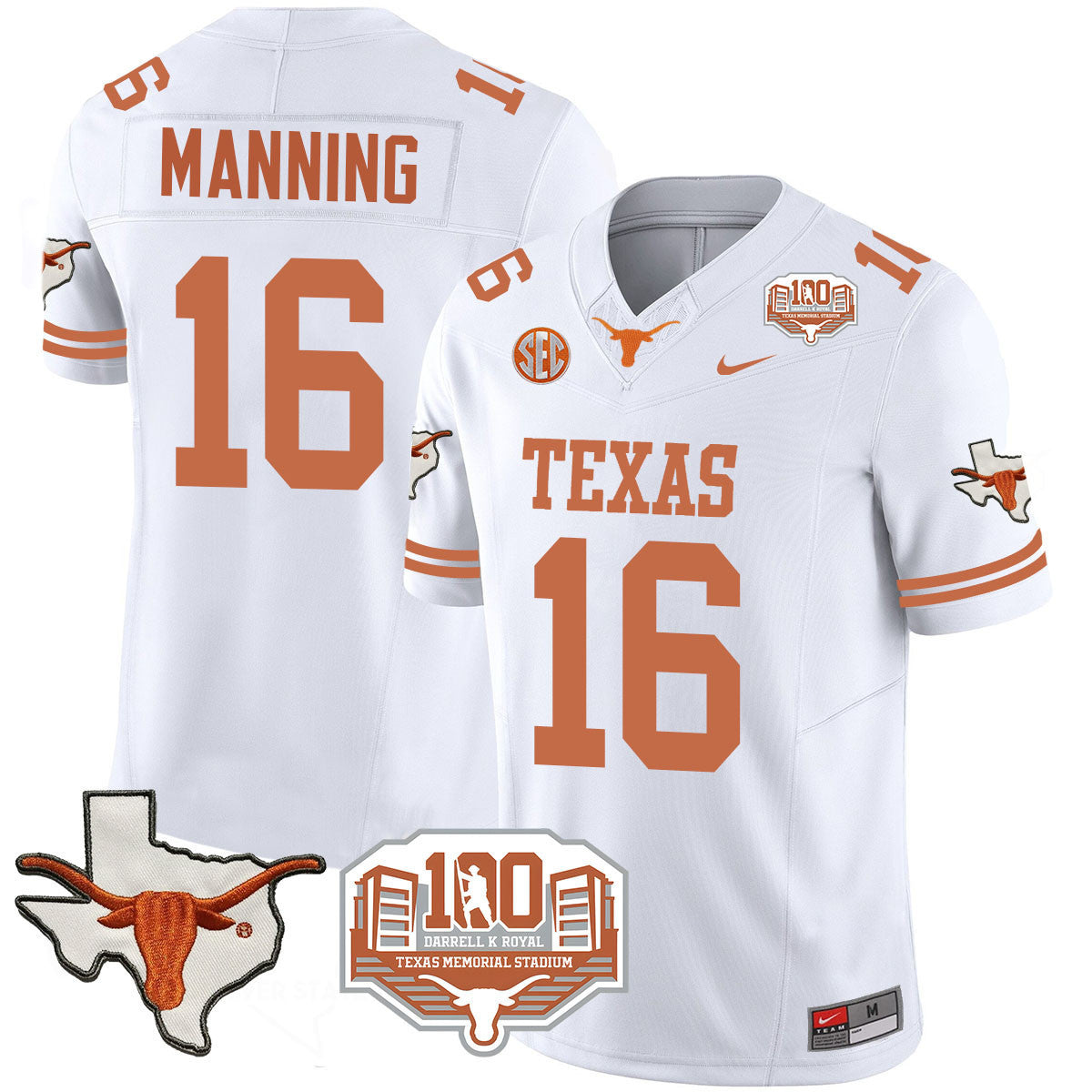 Men Texas Longhorns 2024 Vapor Limited Jersey - 100 years of Darrell K Royal - All Stitched