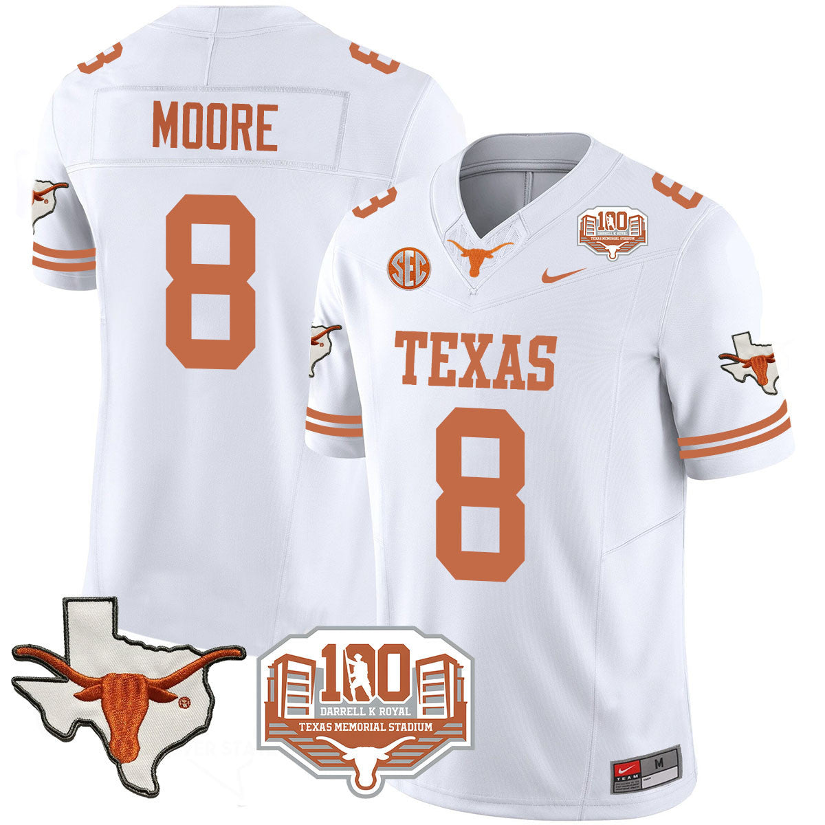 Men Texas Longhorns 2024 Vapor Limited Jersey - 100 years of Darrell K Royal - All Stitched