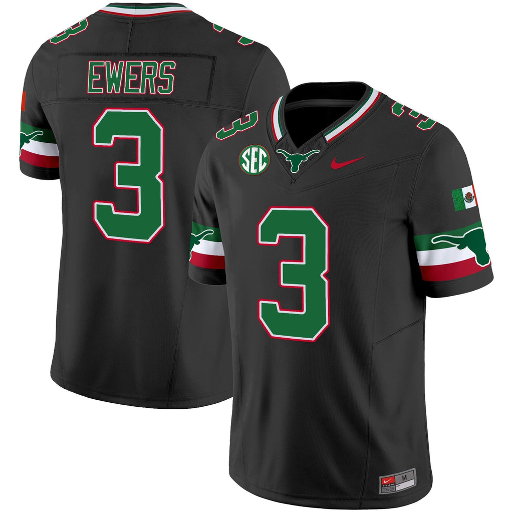 Men Texas Longhorns Mexico SEC Patch Vapor Jersey - All Stitched