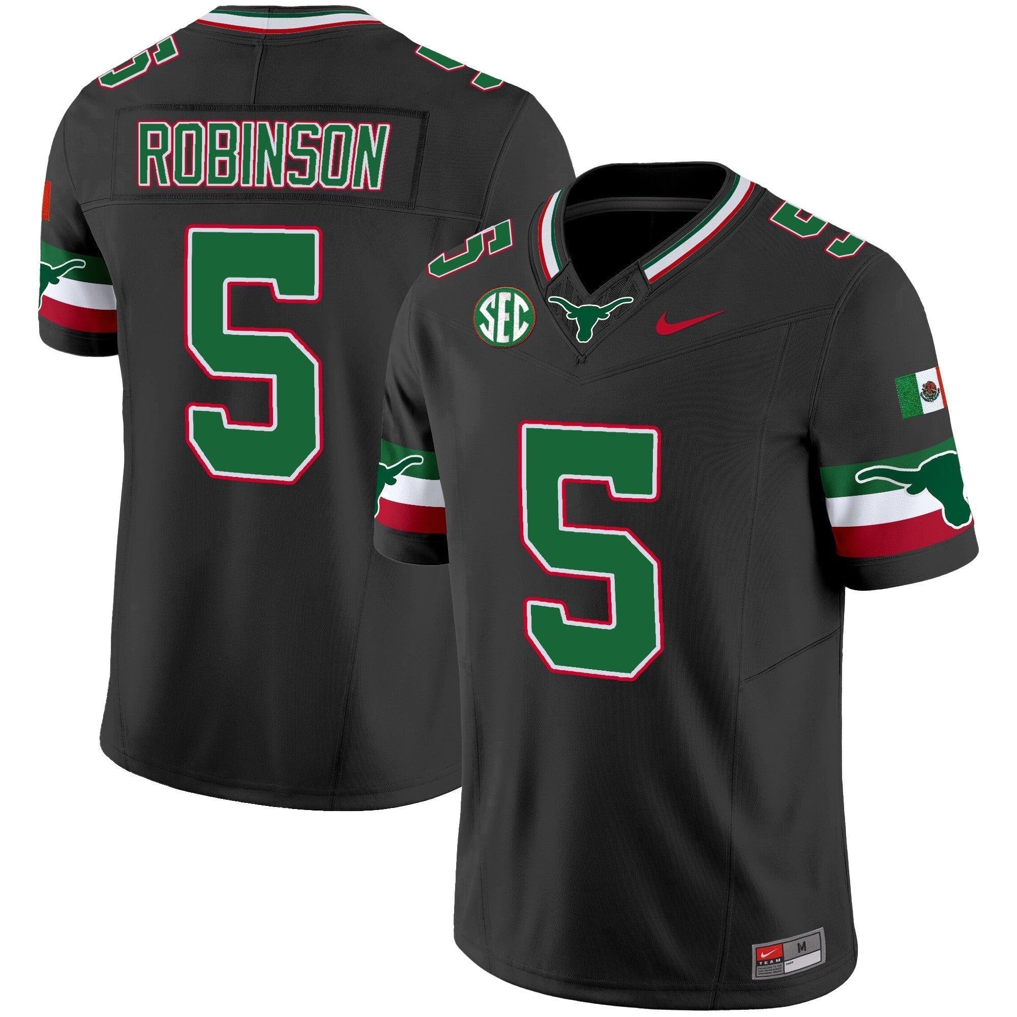 Men Texas Longhorns Mexico SEC Patch Vapor Jersey - All Stitched