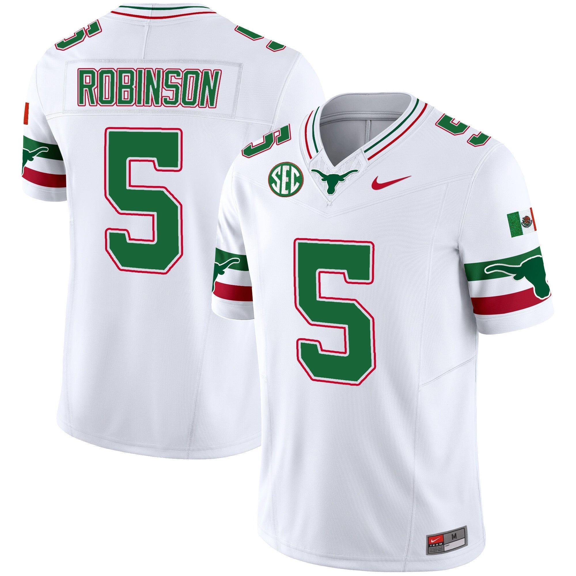 Men Texas Longhorns Mexico SEC Patch Vapor Jersey - All Stitched