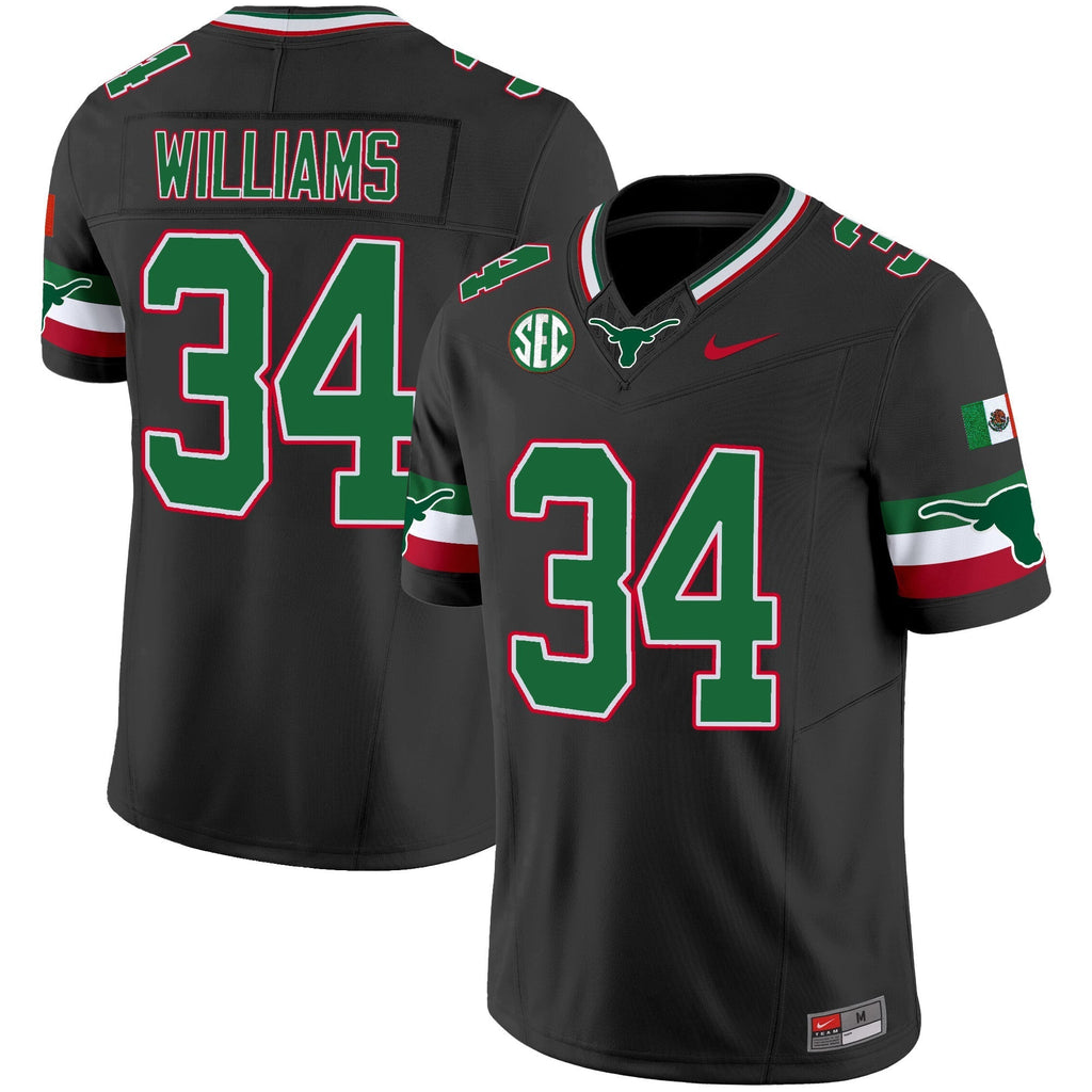 Men Texas Longhorns Mexico SEC Patch Vapor Jersey - All Stitched