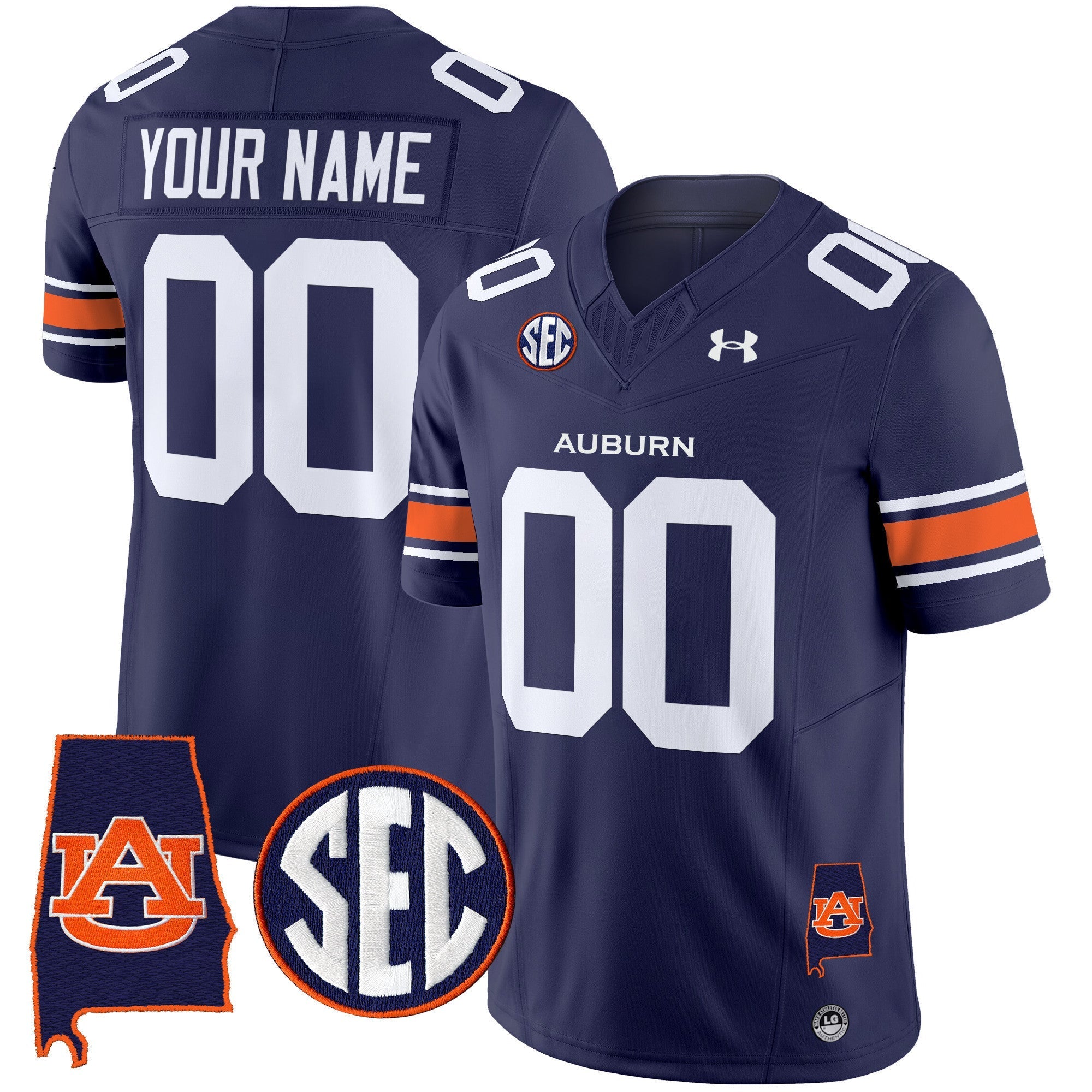 Custom Auburn Tigers Jersey Name, Number 2025 Alabama Patch Vapor Limited All Stitched