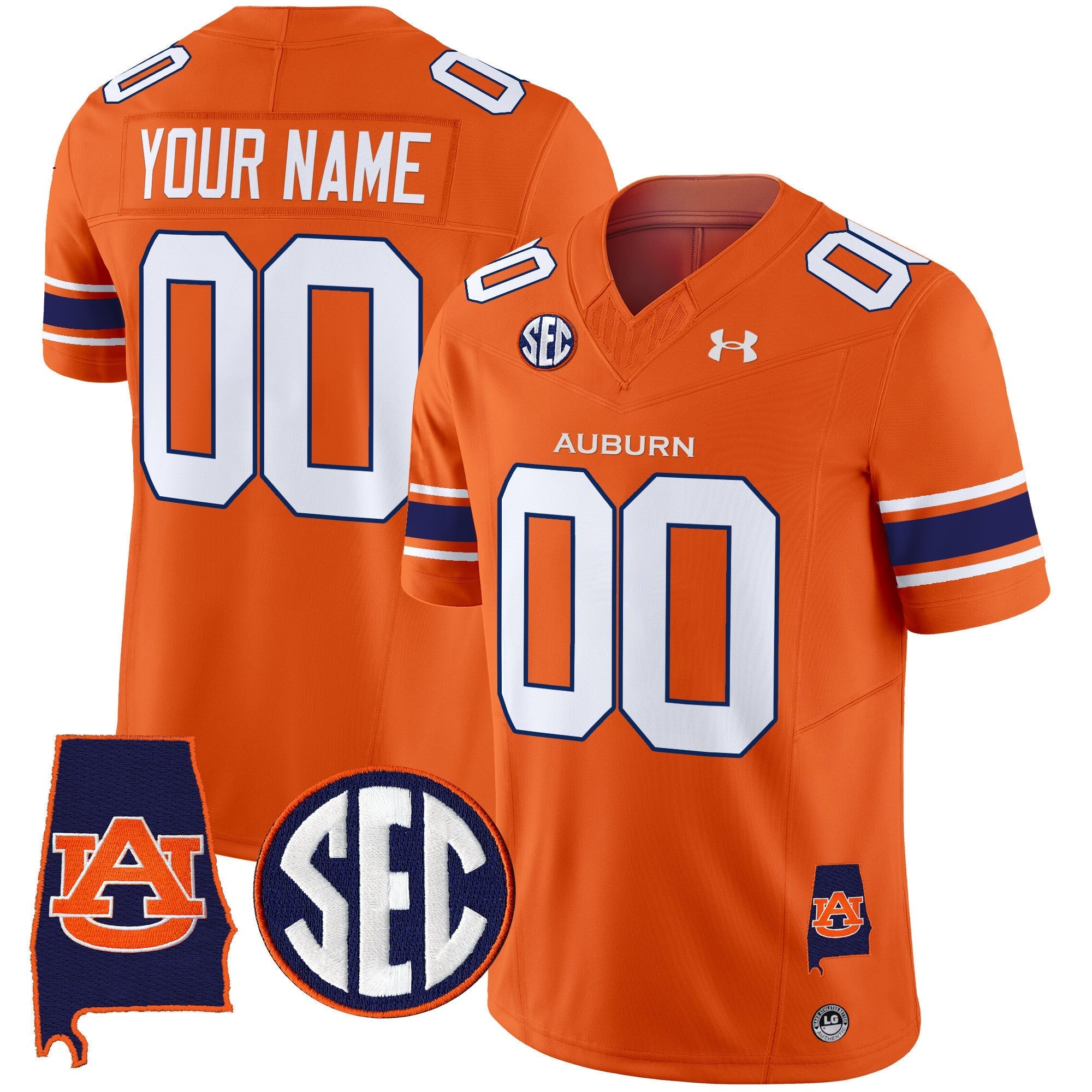 Custom Auburn Tigers Jersey Name, Number 2025 Alabama Patch Vapor Limited All Stitched