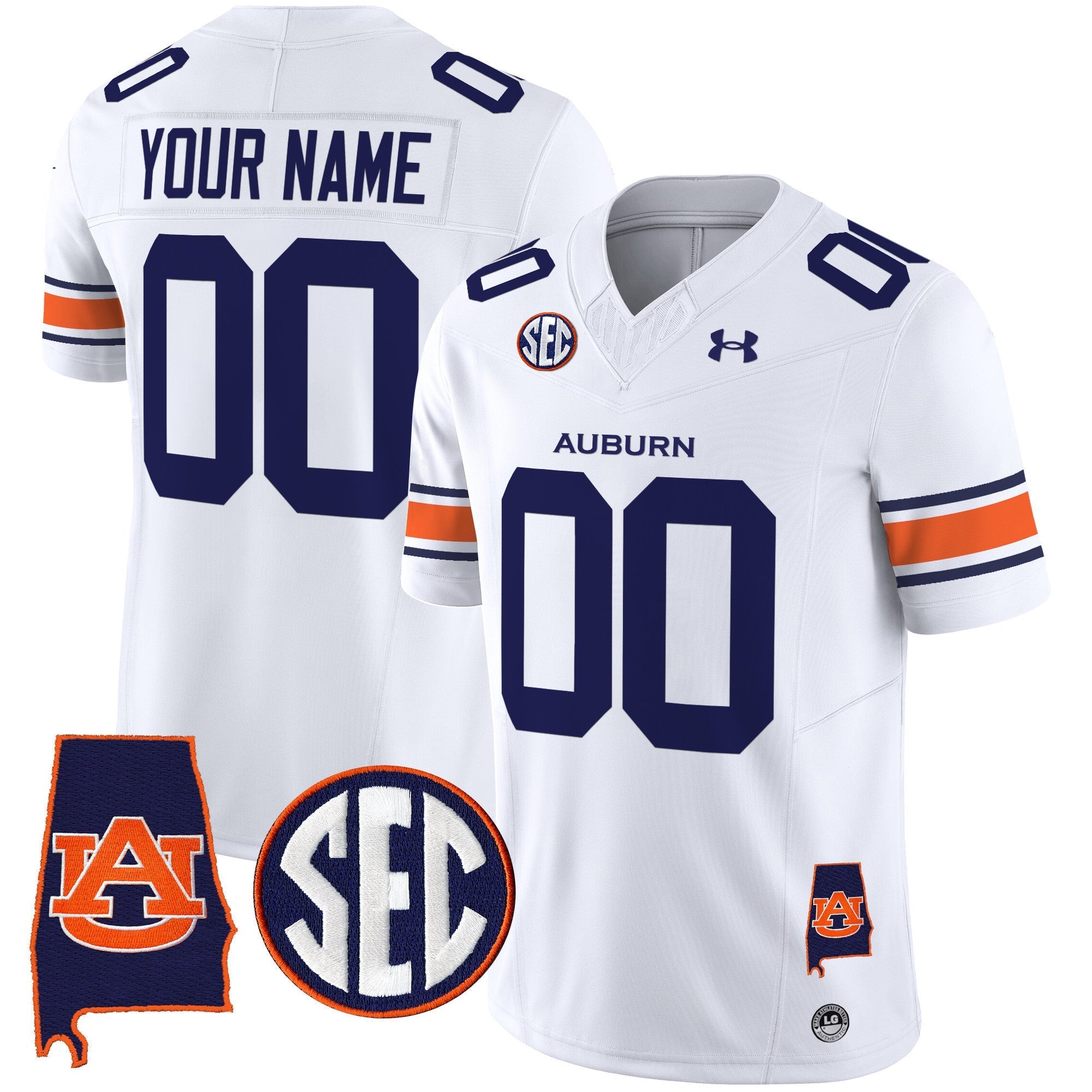 Custom Auburn Tigers Jersey Name, Number 2025 Alabama Patch Vapor Limited All Stitched