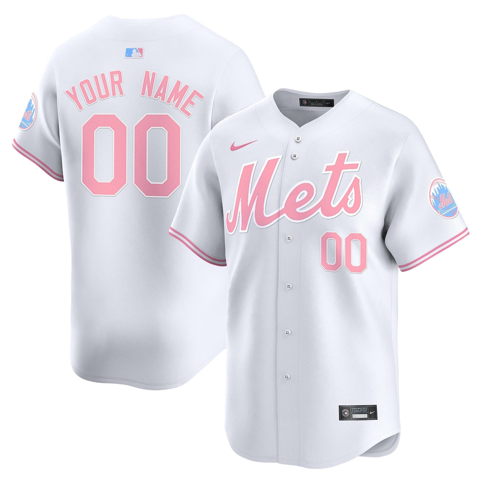 Mets Bubblegum Pink Vapor Premier Limited Custom Jersey - All Stitched