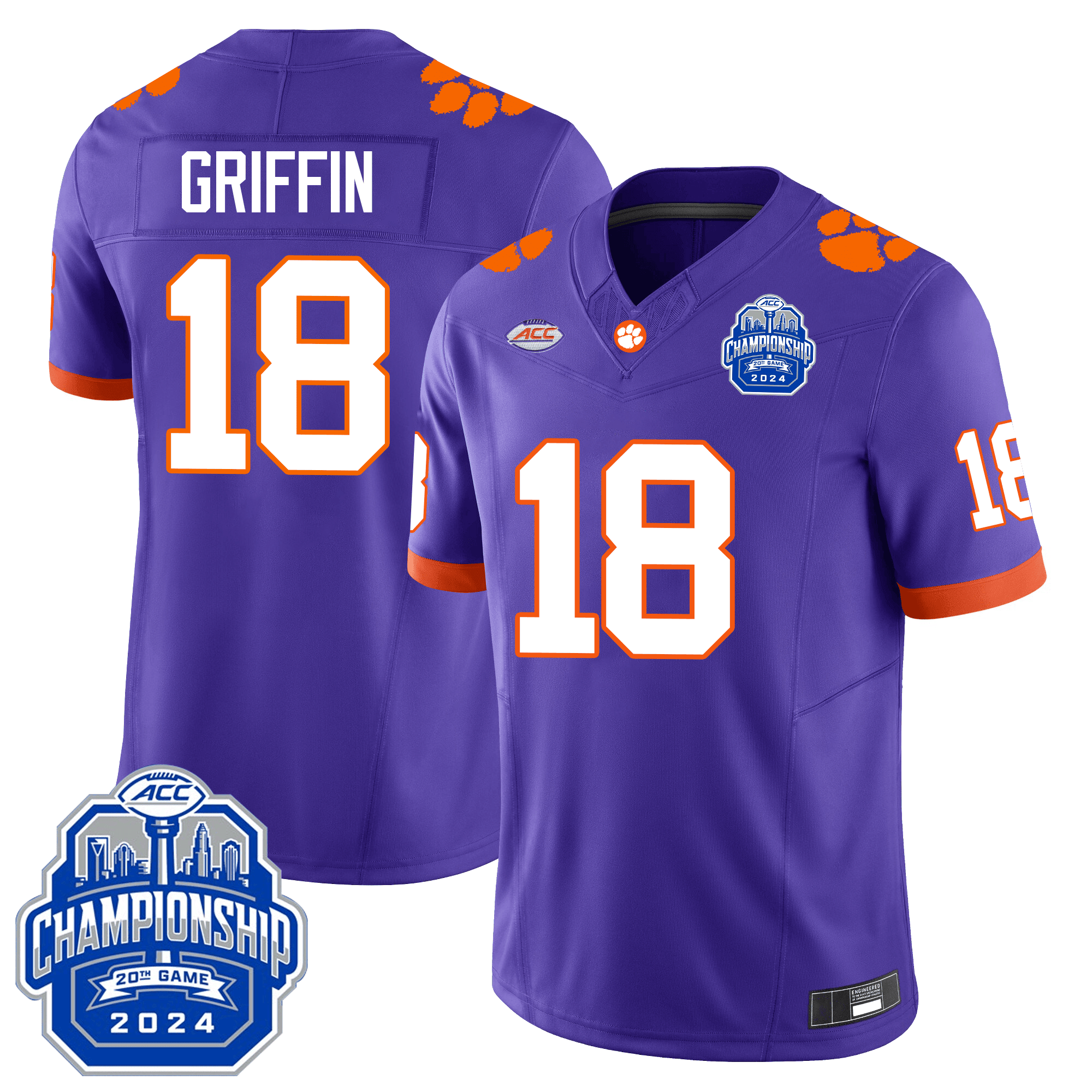Men Clemson Tigers 24/25 Jersey - ACC Championship Patch