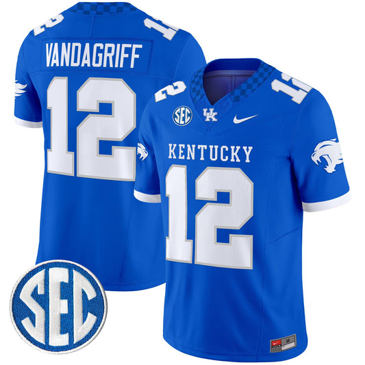 Brock Vandagriff Jersey #12 Kentucky Wildcats 2025 Limited Stitched Royal