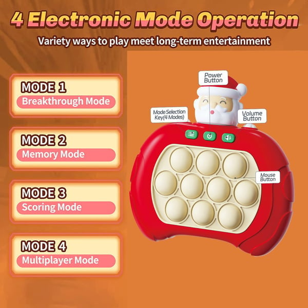 Quick Push Bubble Game, Pop Bubble Fidget Game Toy, Fast Push Popping Game Toys for Kids