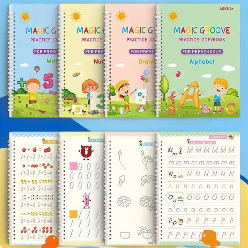 Children’s Magic Copybooks, Handwriting Practice for Kids (Set of 4 Books)