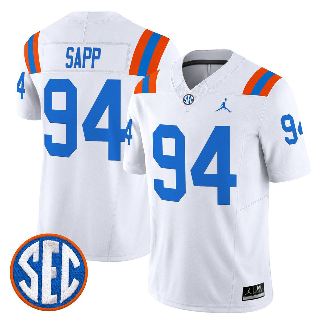 Tyreak Sapp Jersey #94 Florida Gators 1960s Throwback Vapor Limited White