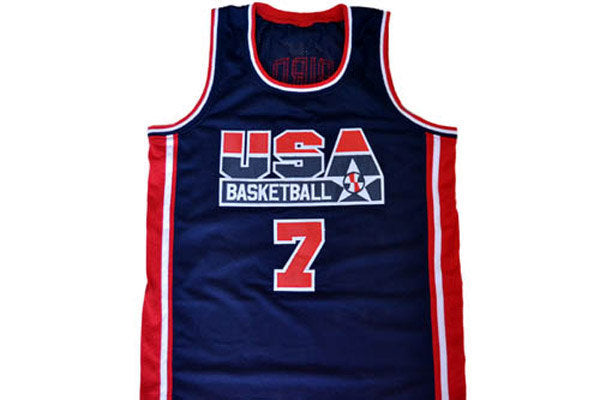 Larry Bird Jersey #7 Team USA Basketball Navy Blue