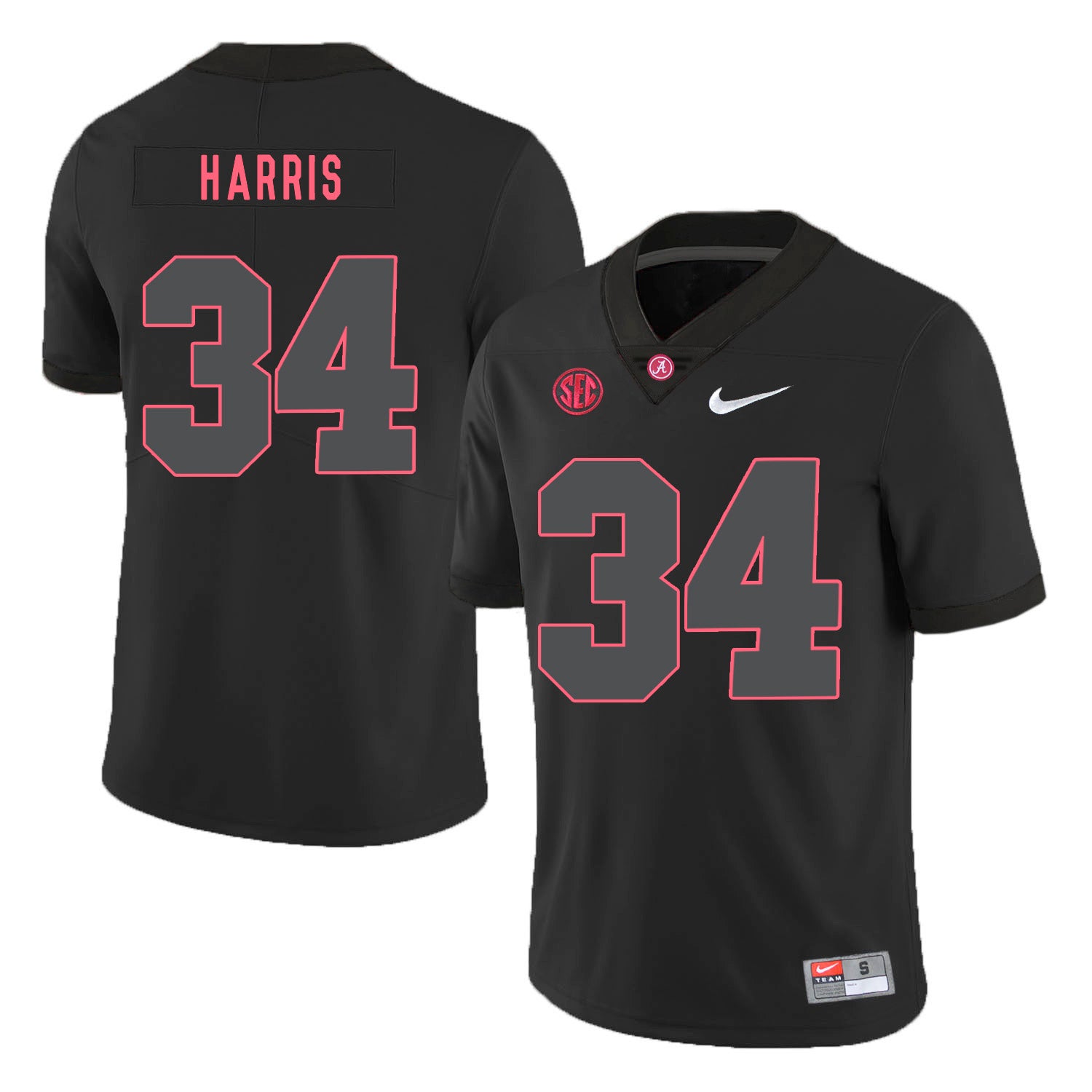 Alabama Crimson Tide #34 Damien Harris College Football Jersey Black