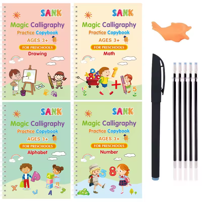 Children’s Magic Copybooks, Handwriting Practice for Kids (Set of 4 Books)