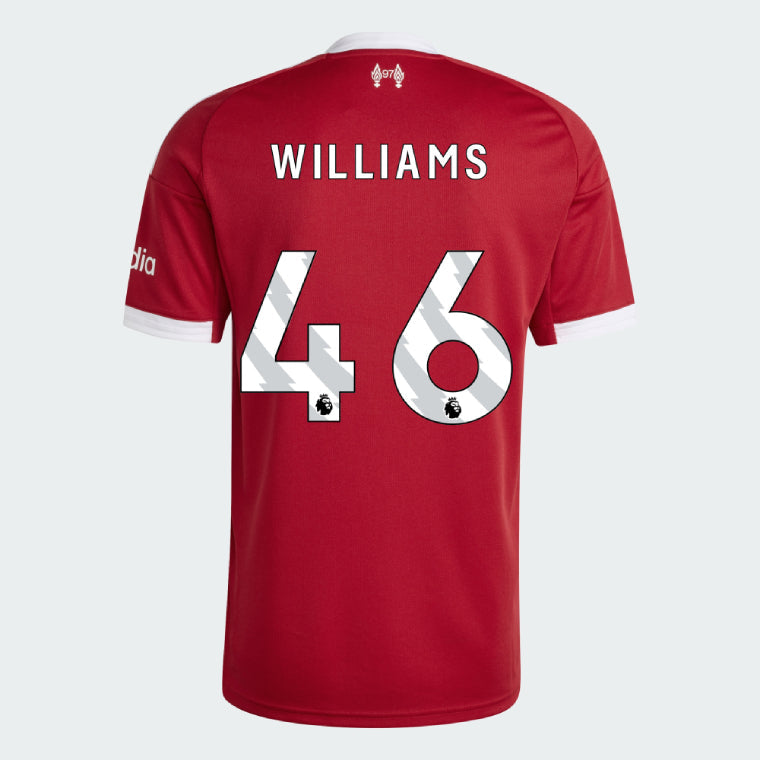 Liverpool 2025-26 WILLIAMS 46 Home Jersey – Red