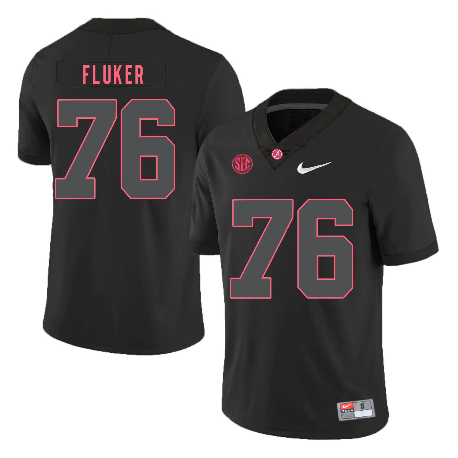 Alabama Crimson Tide #76 D.J. Fluker College Football Jersey Black