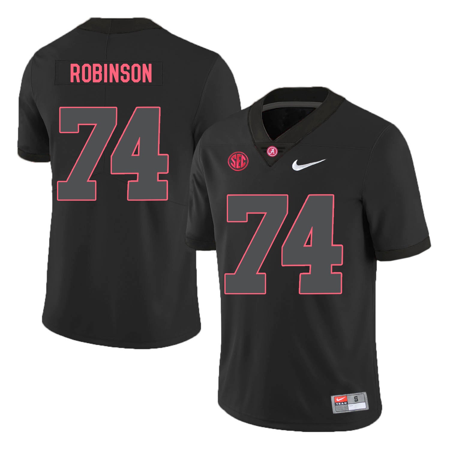 Alabama Crimson Tide #74 Cam Robinson College Football Jersey Black
