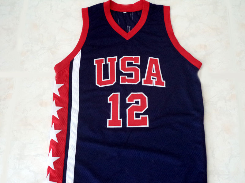 Ray Allen Jersey #12 Team USA Basketball Navy Blue