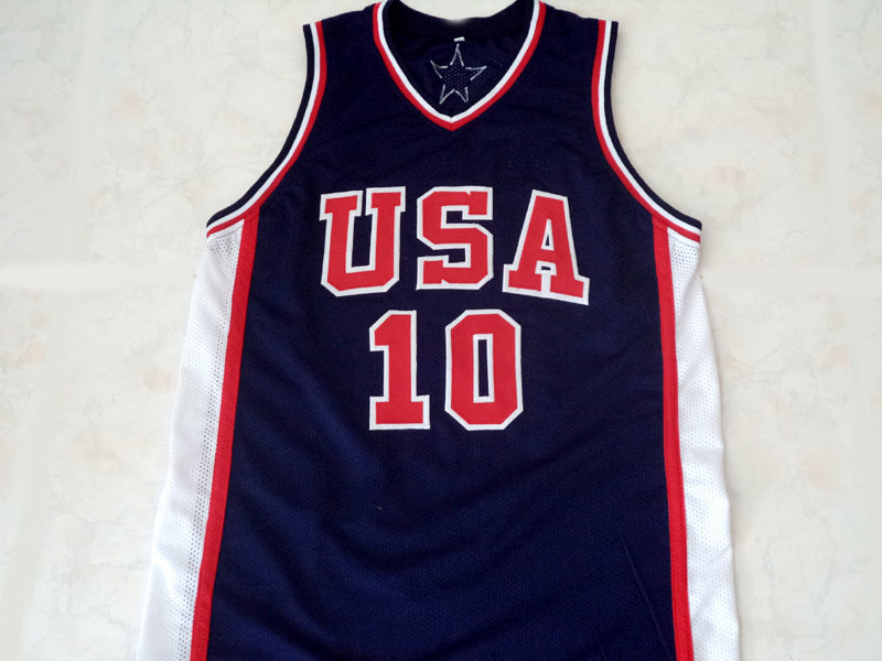 Kevin Garnett Jersey #10 Team USA New Basketball Navy Blue
