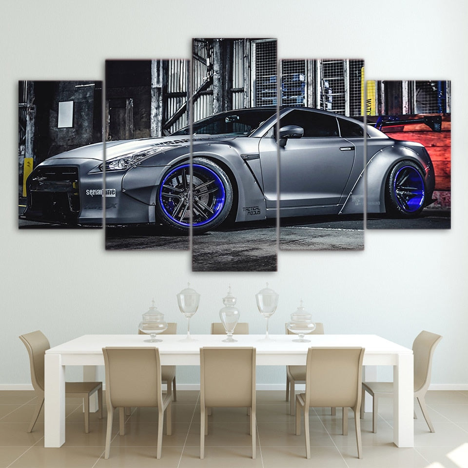 NISSAN GTR R35 Sports Car 5 Piece Canvas Wall Art