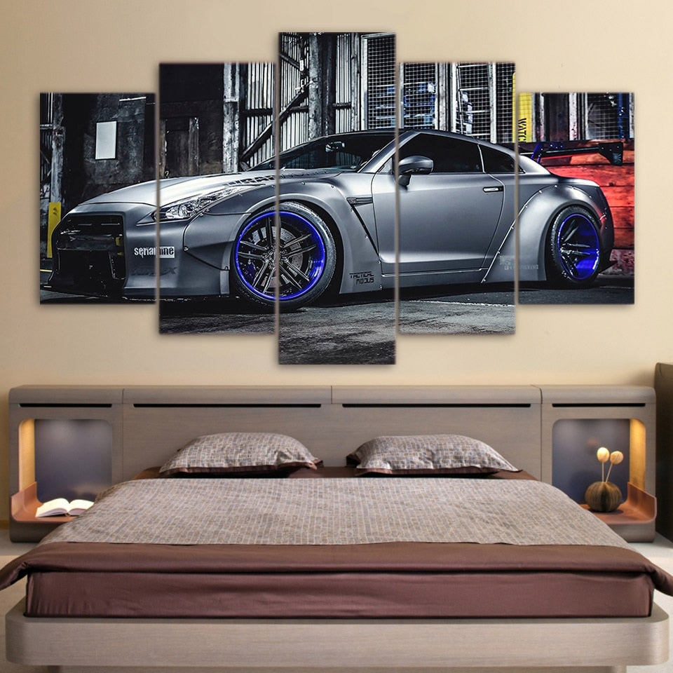 NISSAN GTR R35 Sports Car 5 Piece Canvas Wall Art