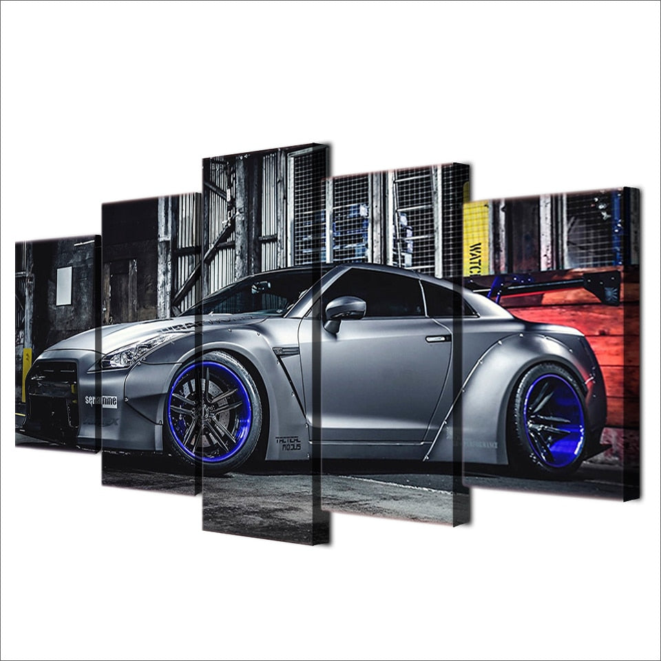NISSAN GTR R35 Sports Car 5 Piece Canvas Wall Art