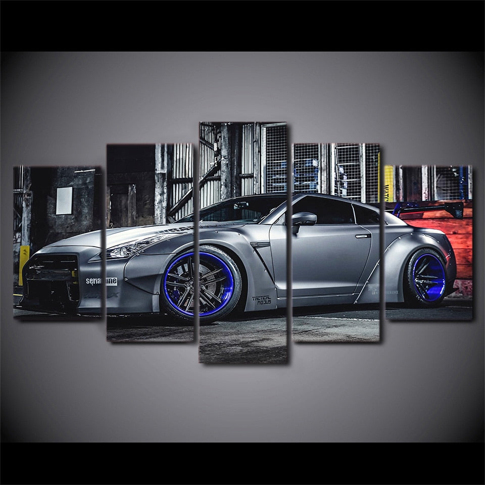 NISSAN GTR R35 Sports Car 5 Piece Canvas Wall Art