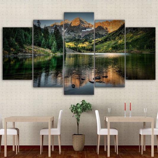 Colorado Ozero Mountain Forest & Lake 5 Piece Canvas Wall Art