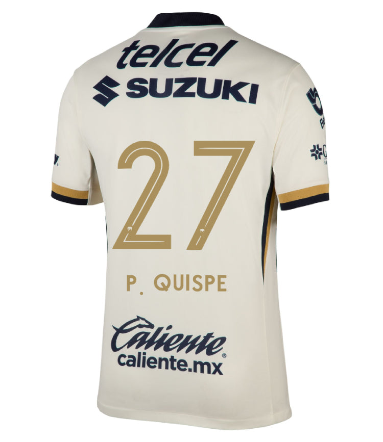 Pumas UNAM 2025-26 P. QUISPE 27 Home Jersey – Blanco
