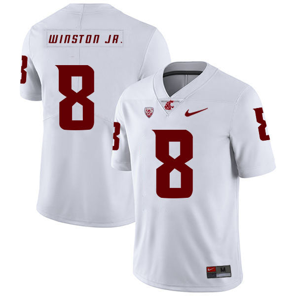 Washington State Cougars #8 Easop Winston Jr. Football Jersey White