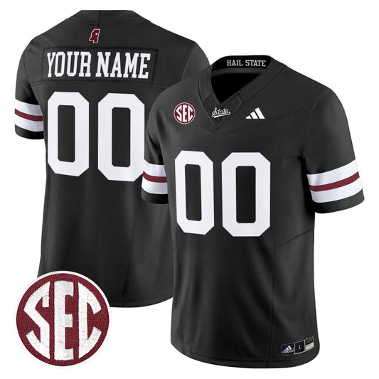 Custom Mississippi State Bulldogs Jersey Name, Number Dark Mode Stitched Black