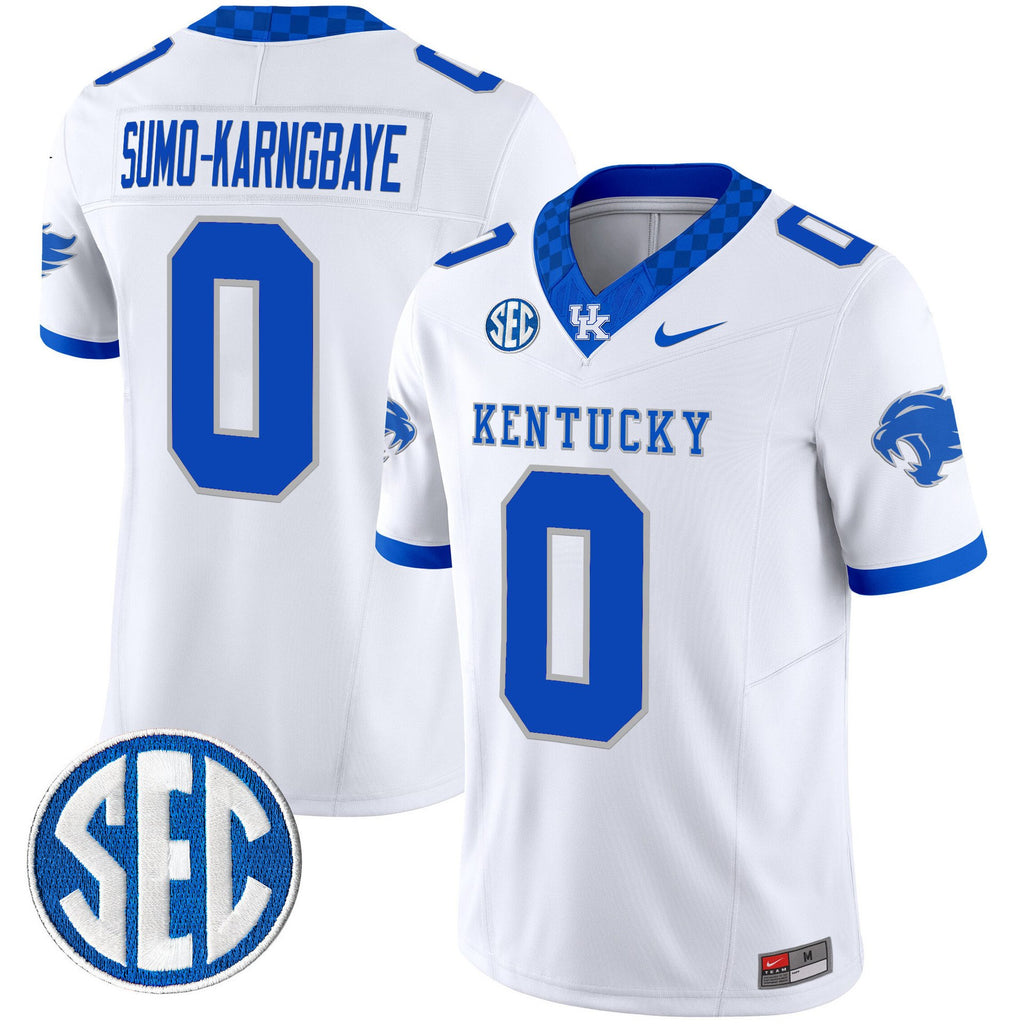 Sumo-Karngbaye Jersey #0 Kentucky Wildcats 2025 Limited Stitched White