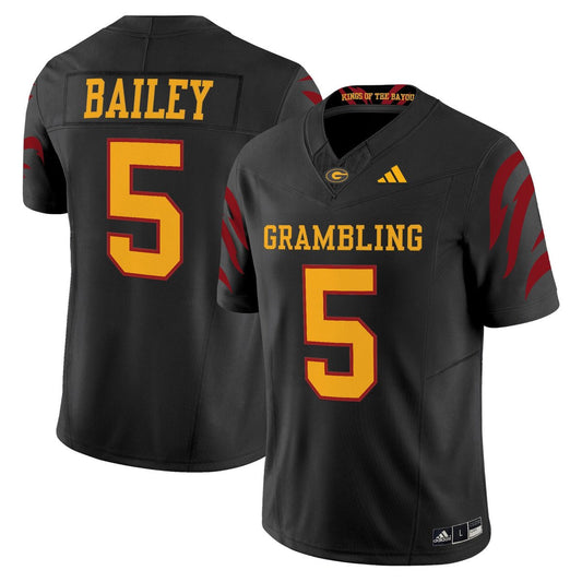 Deljay Bailey Jersey #5 Grambling Tigers 2025 Vapor Limited Stitched Black