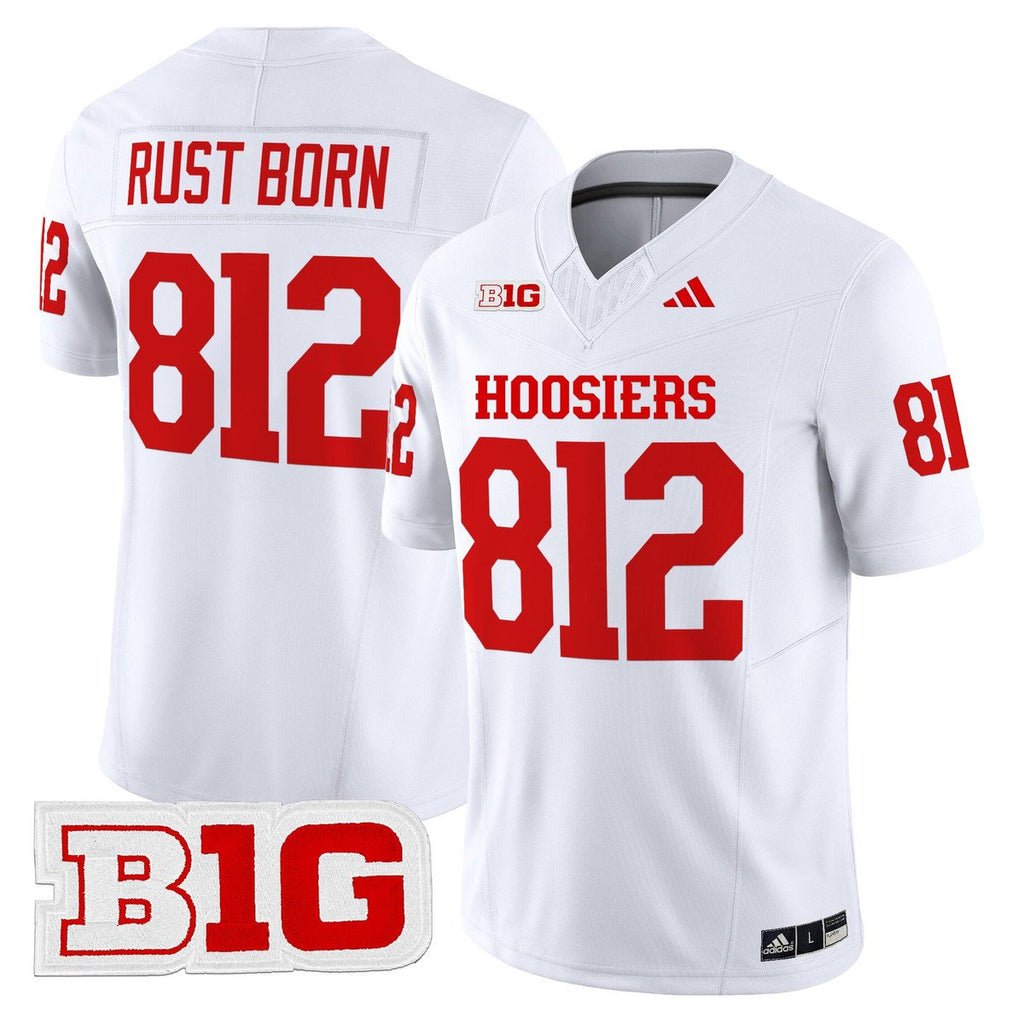Rust Born Jersey #812 Indiana Hoosiers 2025 Limited Stitched White