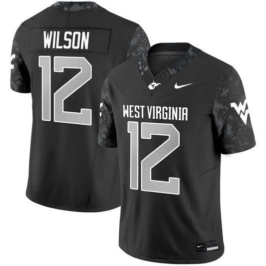 Anthony Wilson Jr Jersey #12 West Virginia Mountaineers 2025 Stitched Coal