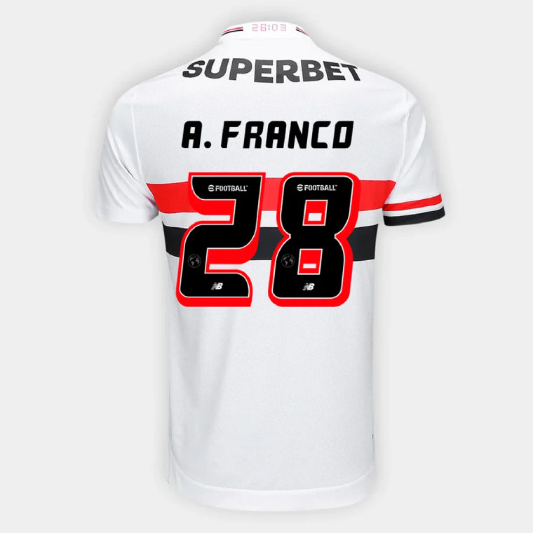 Sao Paulo FC A. FRANCO 28 Home 2025-26 Jersey – White