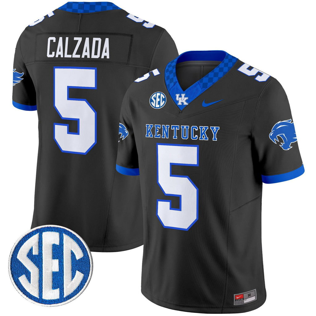 Zach Calzada Jersey #5 Kentucky Wildcats 2025 Limited Stitched Black