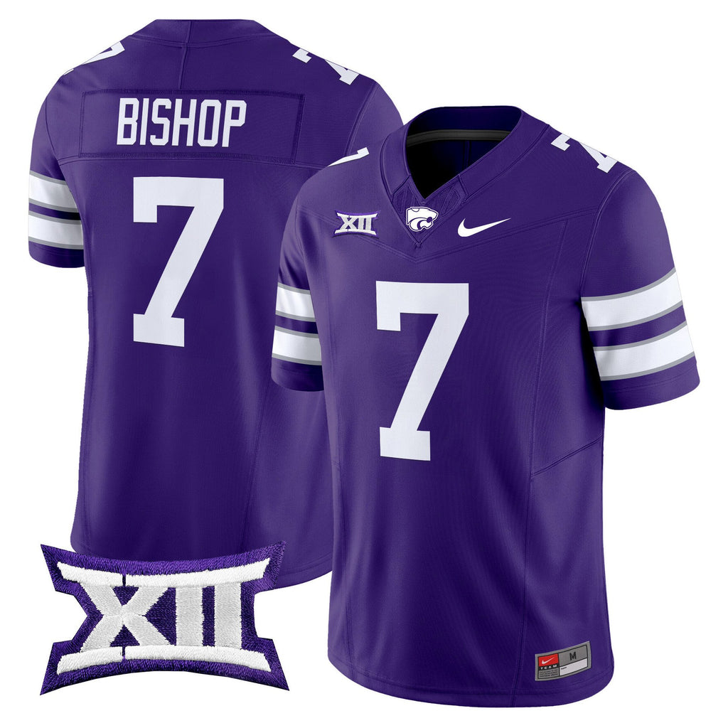 Michael Bishop Jersey #7 Kansas State Wildcats 2025 Limited Stitched Purple