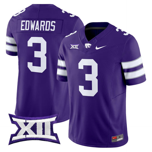 Dylan Edwards Jersey #3 Kansas State Wildcats 2025 Limited Stitched Purple