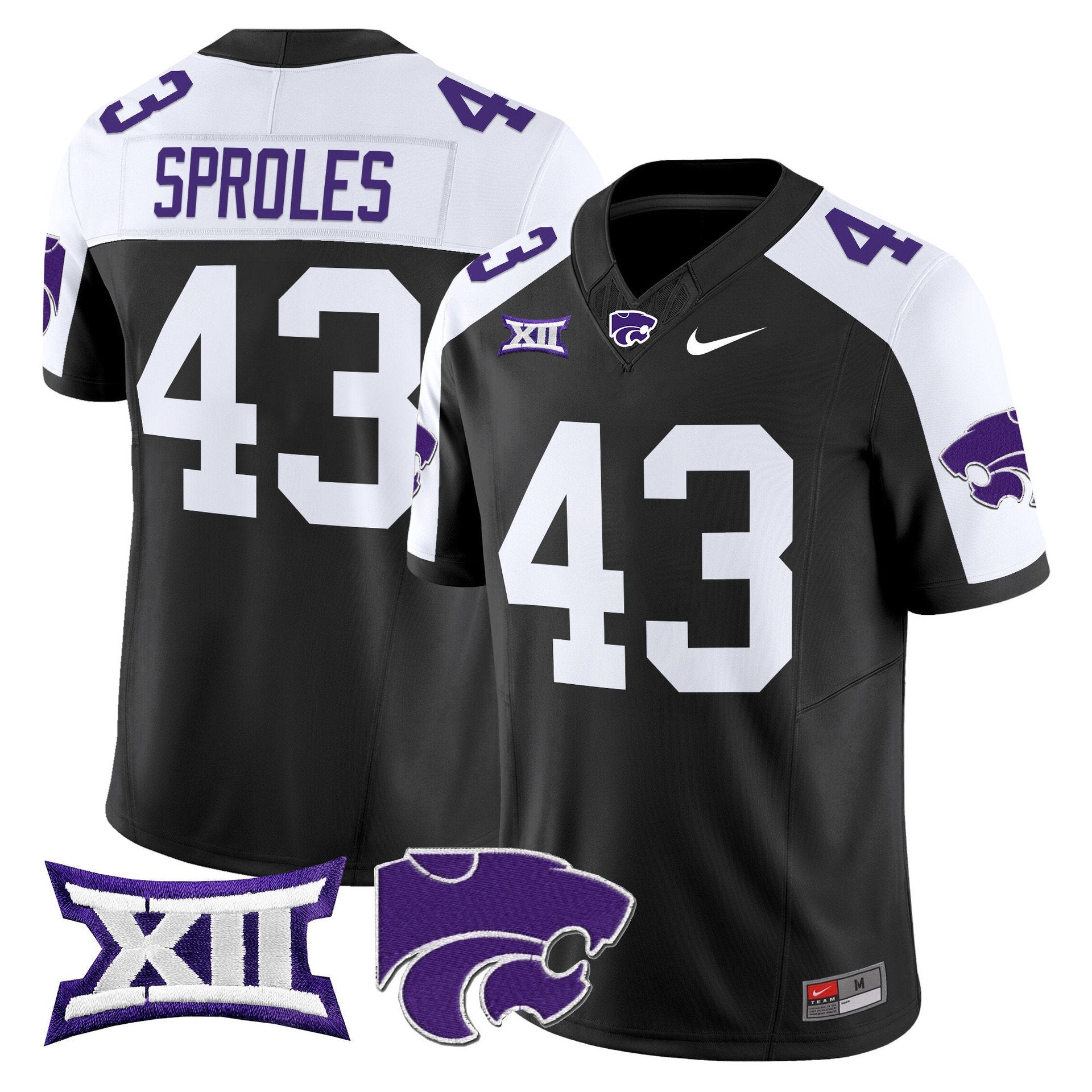 Darren Sproles Jersey #43 Kansas State Wildcats 2025 Limited Stitched Black Alter