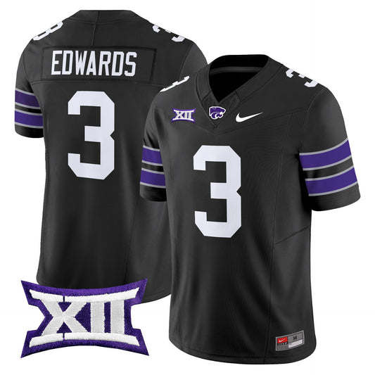 Dylan Edwards Jersey #3 Kansas State Wildcats 2025 Limited Stitched Black