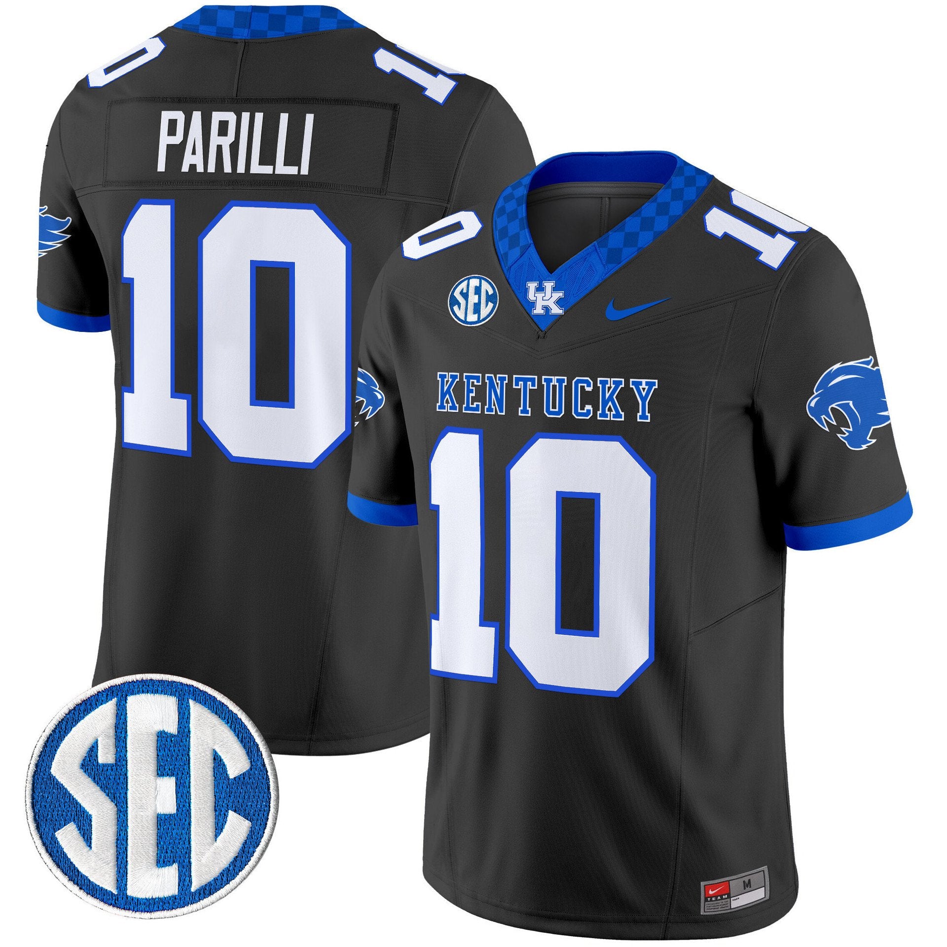 Babe Parilli Jersey #10 Kentucky Wildcats 2025 Limited Stitched Black