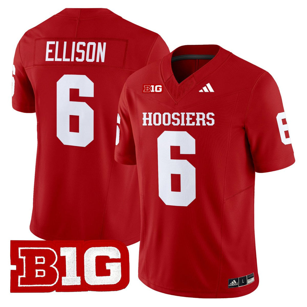 Justice Ellison Jersey #6 Indiana Hoosiers 2025 Limited Stitched Crimson