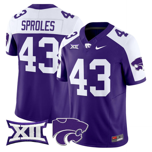 Darren Sproles Jersey #43 Kansas State Wildcats 2025 Limited Stitched Purple Alter