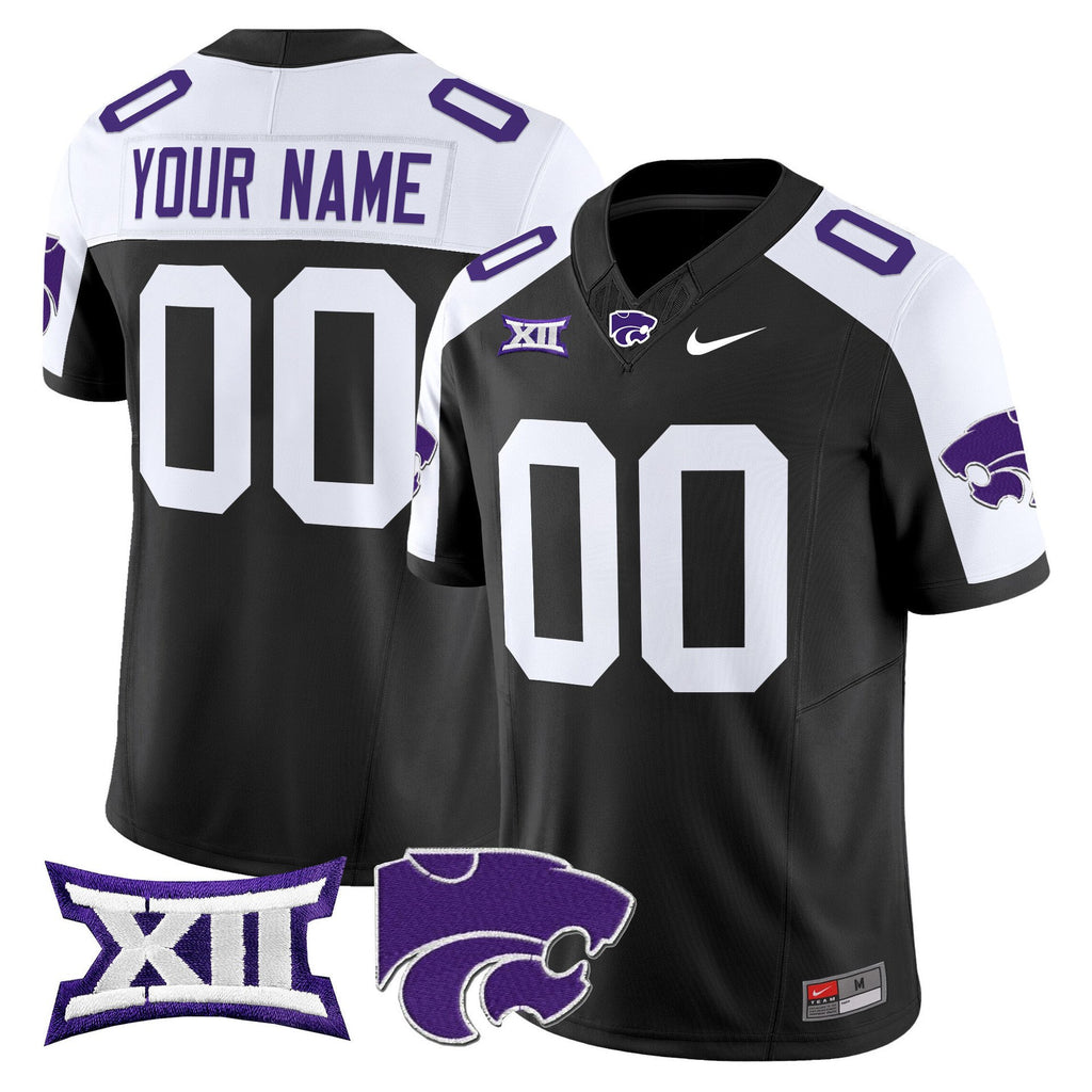 Custom Kansas State Wildcats Jersey Name, Number 2025 Limited Stitched Black Alter