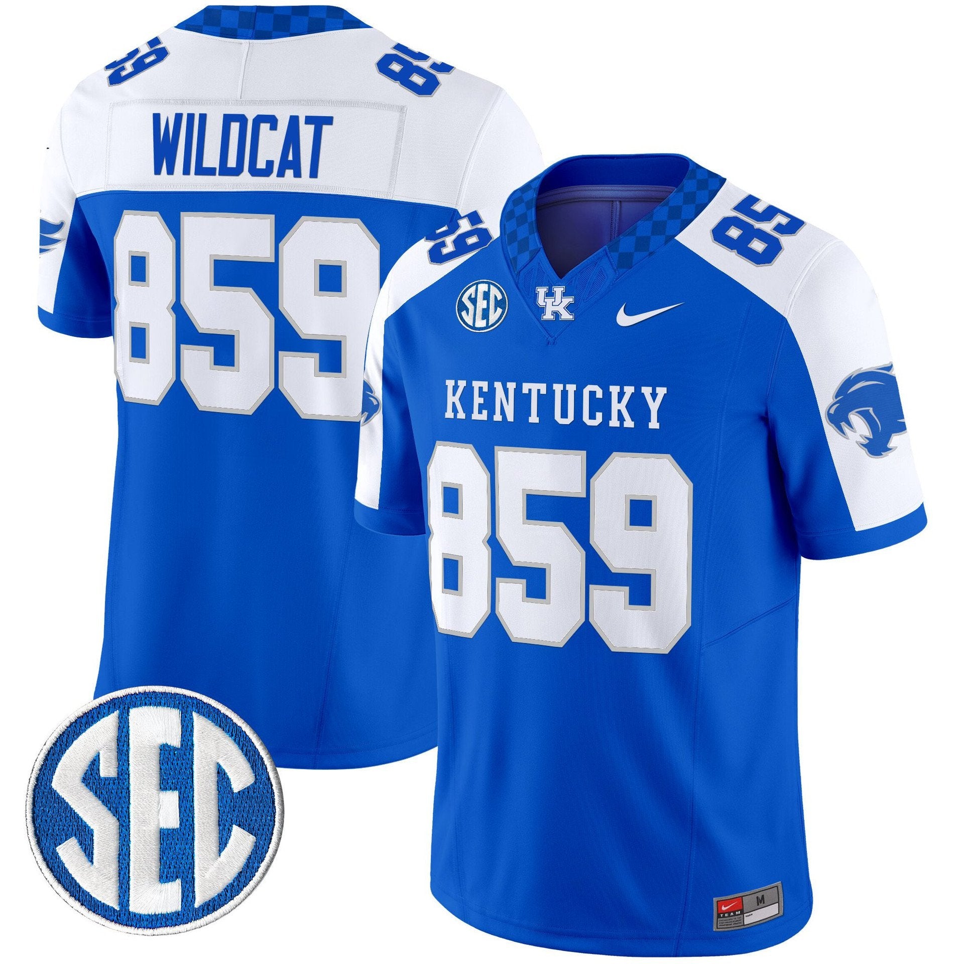Wildcat Jersey #859 Kentucky Wildcats 2025 Limited Stitched Royal Alternate