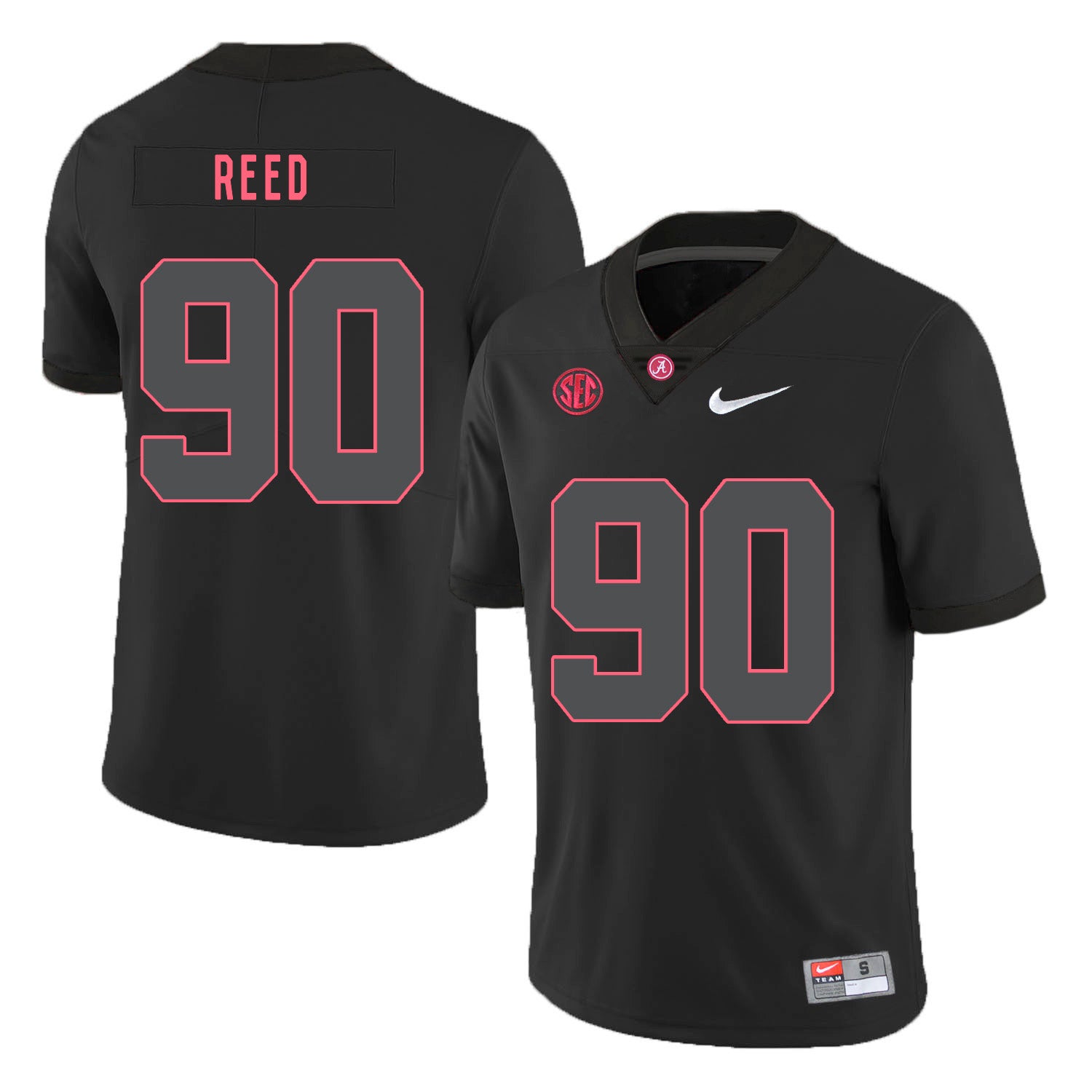Alabama Crimson Tide #90 Jarran Reed College Football Jersey Black